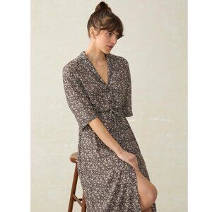 Faherty Island Dress Charcoal Woodstock Floral L